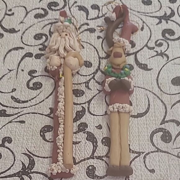 Festive Santa and Reindeer Ornaments - Picture 1 of 5